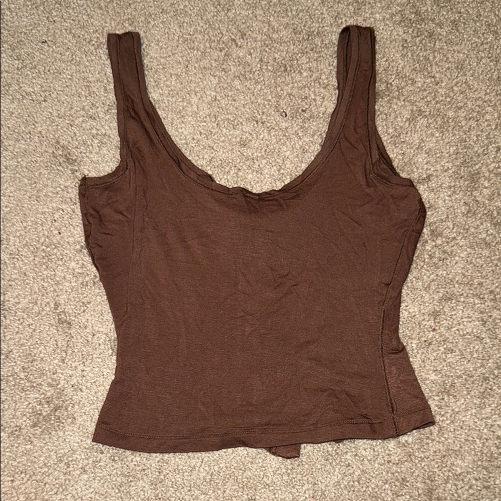 SKIMS Brown Button-Up Henley Women's lounge top - Picture 4 of 4